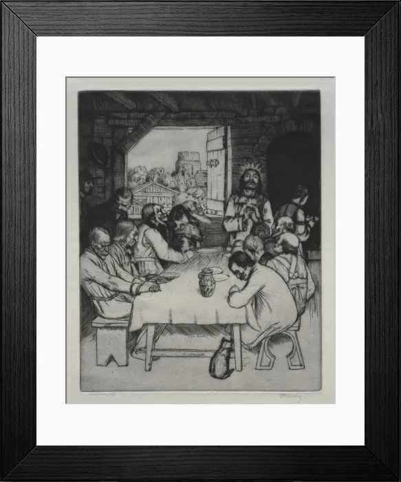 Framed Print : The Last Supper, 1889. Creator: William Strang (British, 1859-1921) Framed Print : The Last Supper, 1889. Creator: William Strang (British, 1859-1921)