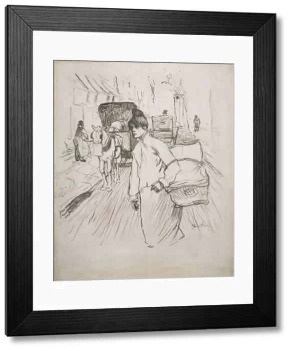 Framed Print : The Laundress, 1888. Creator: Henri de Toulouse-Lautrec (French, 1864-1901) Framed Print : The Laundress, 1888. Creator: Henri de Toulouse-Lautrec (French, 1864-1901)