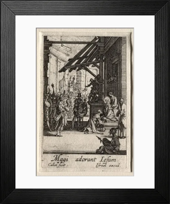 Framed Print : The Life of the Virgin: The Adoration of the Magi. Creator: Jacques Callot (French, 1592-1635) Framed Print : The Life of the Virgin: The Adoration of the Magi. Creator: Jacques Callot (French, 1592-1635)