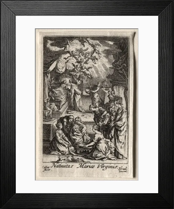 Framed Print : The Life of the Virgin: The Birth of the Virgin. Creator: Jacques Callot (French, 1592-1635) Framed Print : The Life of the Virgin: The Birth of the Virgin. Creator: Jacques Callot (French, 1592-1635)