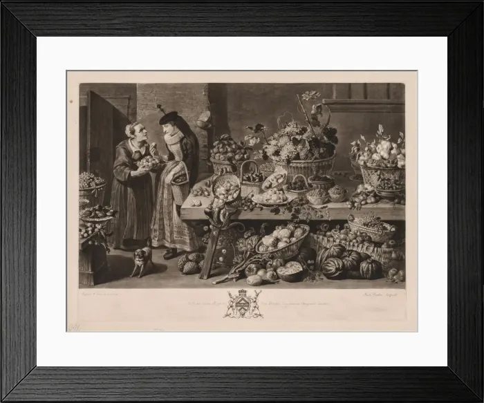 Framed Print : The Four Markets: The Fruit Market, 1775. Creator: Richard Earlom (British, 1743-1822) Framed Print : The Four Markets: The Fruit Market, 1775. Creator: Richard Earlom (British, 1743-1822)