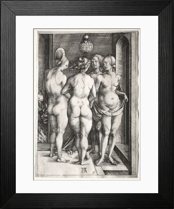 Framed Print : The Four Witches (Four Naked Women), 1497. Creator: Albrecht Dürer (German, 1471-1528) Framed Print : The Four Witches (Four Naked Women), 1497. Creator: Albrecht Dürer (German, 1471-1528)
