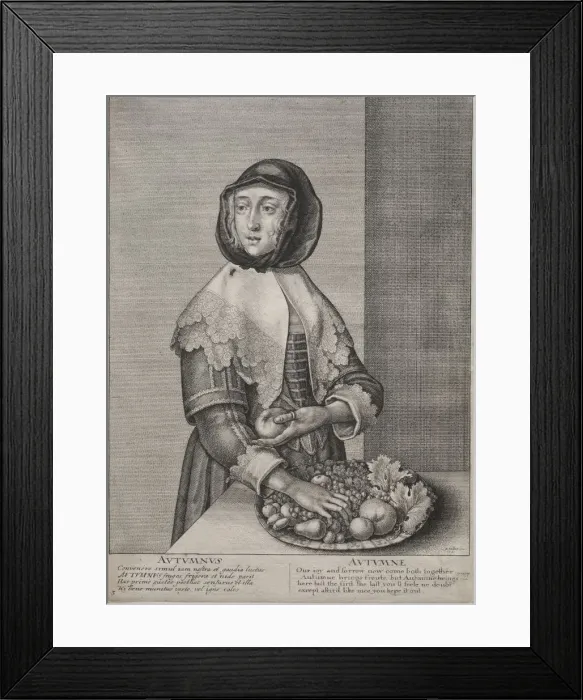 Framed Print : The Four Seasons: Autumn, 1641. Creator: Wenceslaus Hollar (Bohemian, 1607-1677)