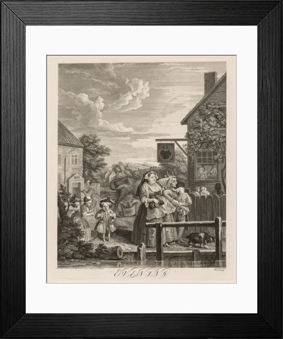 Framed Print : The Four Times of Day: Evening, 1738. Creator: William Hogarth (British, 1697-1764) Framed Print : The Four Times of Day: Evening, 1738. Creator: William Hogarth (British, 1697-1764)
