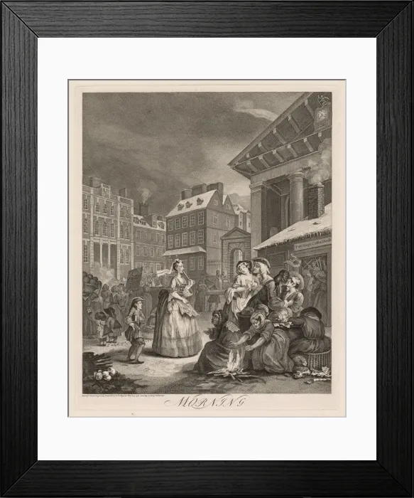 Framed Print : The Four Times of Day: Morning, 1738. Creator: William Hogarth (British, 1697-1764) Framed Print : The Four Times of Day: Morning, 1738. Creator: William Hogarth (British, 1697-1764)