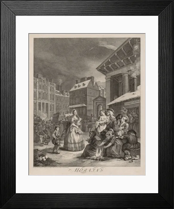 Framed Print : The Four Times of Day: Morning, 1738. Creator: William Hogarth (British, 1697-1764) Framed Print : The Four Times of Day: Morning, 1738. Creator: William Hogarth (British, 1697-1764)