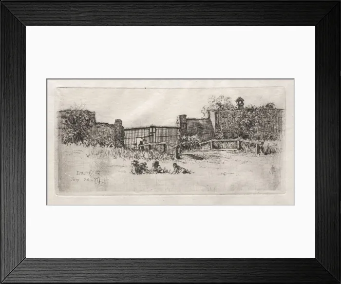 Framed Print : The Gate, Lustheim, 1879. Creator: Otto H. Bacher (American, 1856-1909) Framed Print : The Gate, Lustheim, 1879. Creator: Otto H. Bacher (American, 1856-1909)