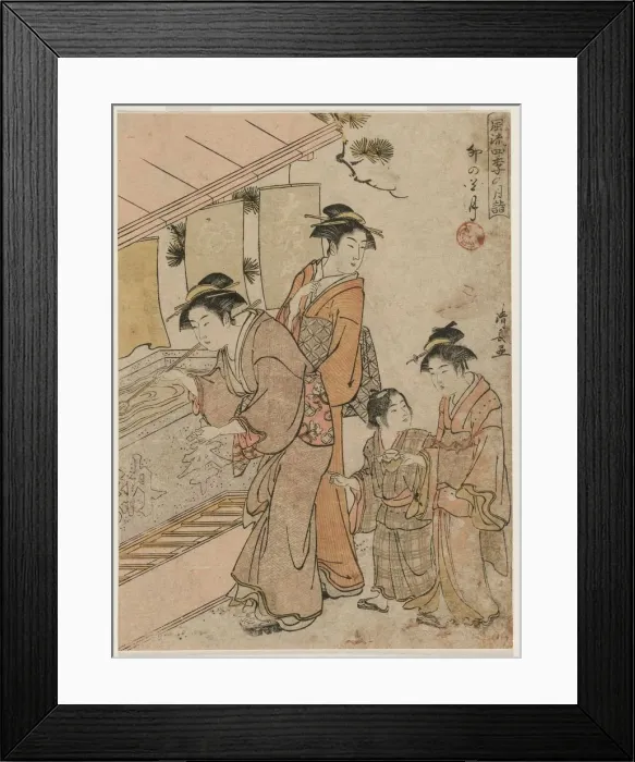 Framed Print : The Fourth Month (from the series Fashionable Monthly Visits to Temples in the Four Seasons), 1784 Framed Print : The Fourth Month (from the series Fashionable Monthly Visits to Temples in the Four Seasons), 1784