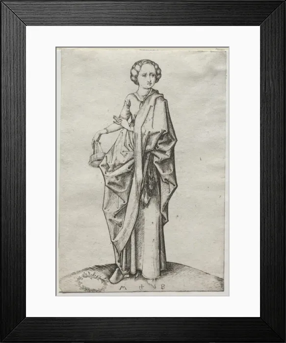 Framed Print : The Fourth of the Foolish Virgins. Creator: Martin Schongauer (German, c. 1450-1491) Framed Print : The Fourth of the Foolish Virgins. Creator: Martin Schongauer (German, c. 1450-1491)