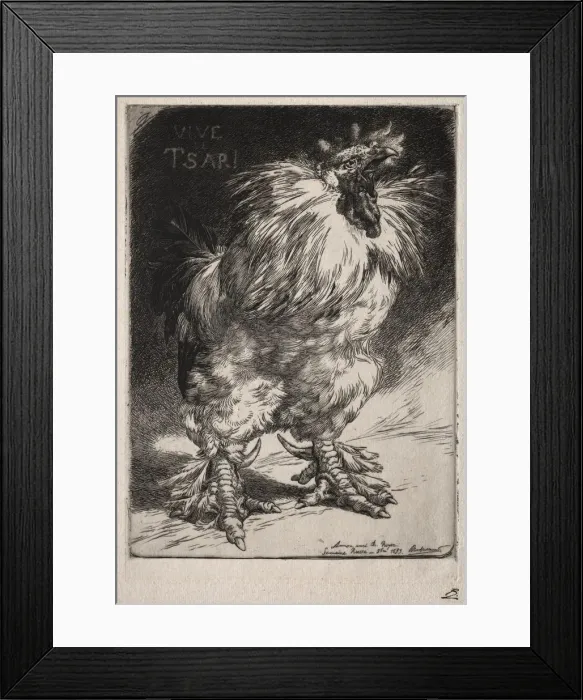Framed Print : The French Cock, 1893. Creator: Felix Bracquemond (French, 1833-1914) Framed Print : The French Cock, 1893. Creator: Felix Bracquemond (French, 1833-1914)