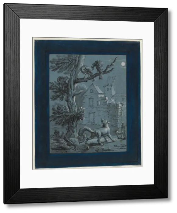 Framed Print : The Fox and the Turkey Hens: Illustration for the Fables of La Fontaine, 1733. Creator Framed Print : The Fox and the Turkey Hens: Illustration for the Fables of La Fontaine, 1733. Creator