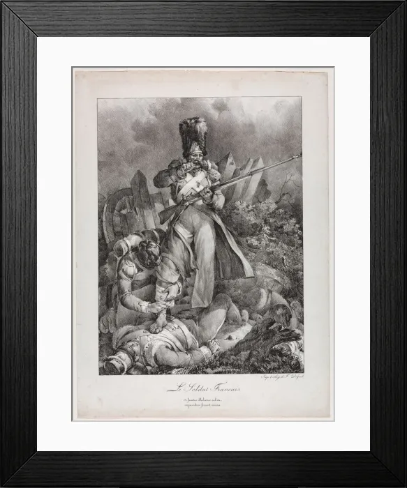 Framed Print : The French Soldier (Le Soldat francais), 1818. Creator: Nicolas Toussaint Charlet (French Framed Print : The French Soldier (Le Soldat francais), 1818. Creator: Nicolas Toussaint Charlet (French