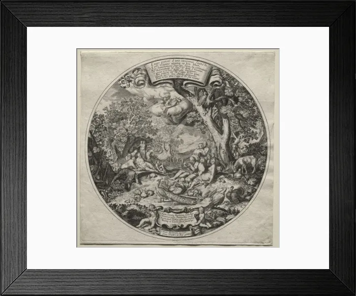 Framed Print : The Golden Age. Creator: Theodor de Bry (Flemish, 1528-1598) Framed Print : The Golden Age. Creator: Theodor de Bry (Flemish, 1528-1598)