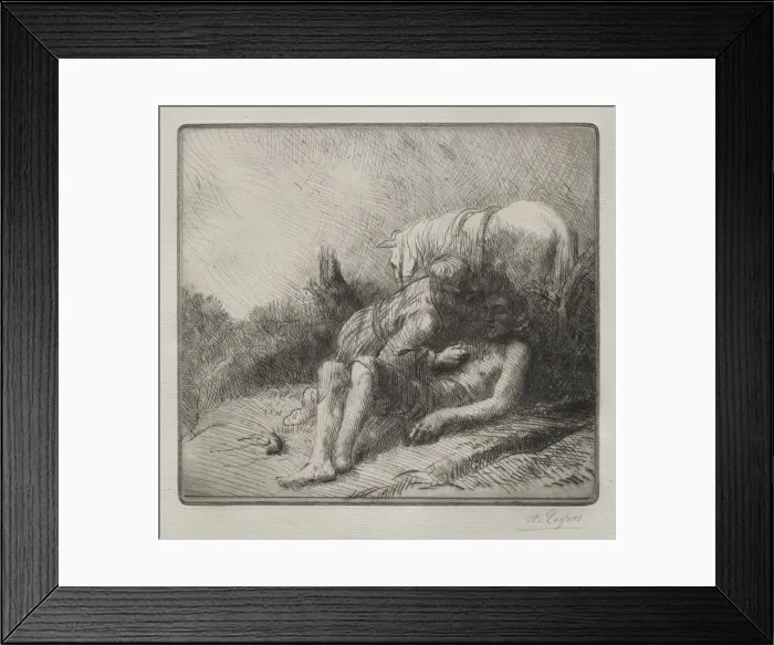 Framed Print : The Good Samaritan. Creator: Alphonse Legros (French, 1837-1911) Framed Print : The Good Samaritan. Creator: Alphonse Legros (French, 1837-1911)