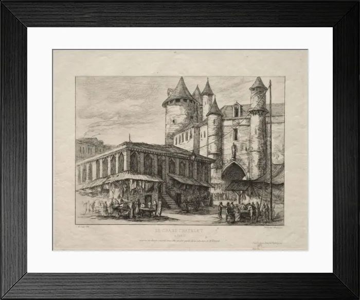 Framed Print : The Grand Chatelet, Paris, about 1780, 1861. Creator: Charles Meryon (French, 1821-1868)