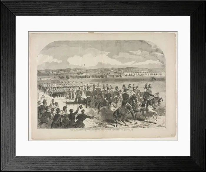 Framed Print : The Grand Review at Camp Massachusetts, near Concord, September 9, 1859, 1859. Creator Framed Print : The Grand Review at Camp Massachusetts, near Concord, September 9, 1859, 1859. Creator