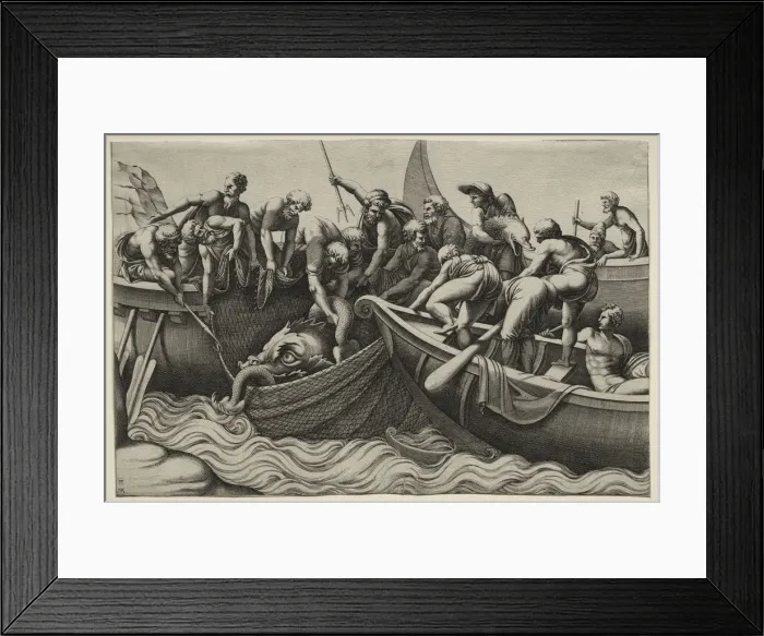 Framed Print : The Haul of Monstrous Fish, mid-1500s. Creator: Adamo Scultori (Italian, c. 1530-1585) Framed Print : The Haul of Monstrous Fish, mid-1500s. Creator: Adamo Scultori (Italian, c. 1530-1585)