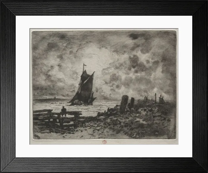 Framed Print : The Little Marine: Souvenir of Medway, 1878. Creator: Felix Hilaire Buhot (French, 1847-1898) Framed Print : The Little Marine: Souvenir of Medway, 1878. Creator: Felix Hilaire Buhot (French, 1847-1898)