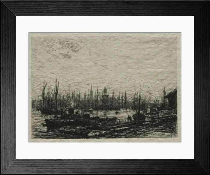 Framed Print : The Harbor of Bordeaux. Creator: Maxime Lalanne (French, 1827-1886) Framed Print : The Harbor of Bordeaux. Creator: Maxime Lalanne (French, 1827-1886)