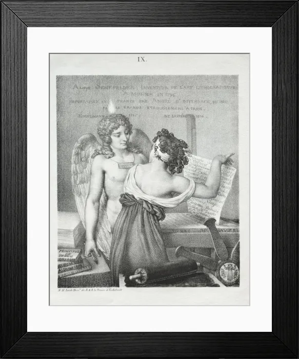 Framed Print : The Genius of Lithography, 1819. Creator: Nicolas Henri Jacob (French, 1782-1871) Framed Print : The Genius of Lithography, 1819. Creator: Nicolas Henri Jacob (French, 1782-1871)
