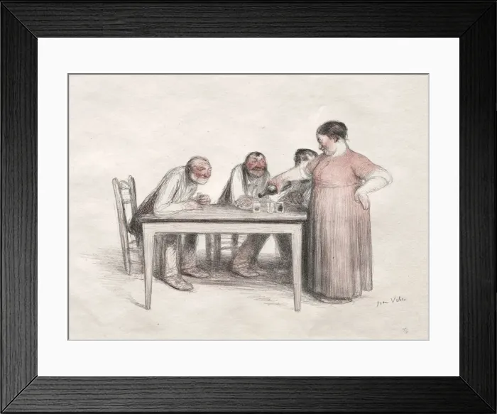Framed Print : The Glass of Wine. Creator: Jean Veber (French, 1868-aft 1907) Framed Print : The Glass of Wine. Creator: Jean Veber (French, 1868-aft 1907)