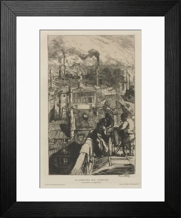 Framed Print : The Gobelin Quarter, 1893. Creator: Auguste Louis Lepere (French, 1849-1918)
