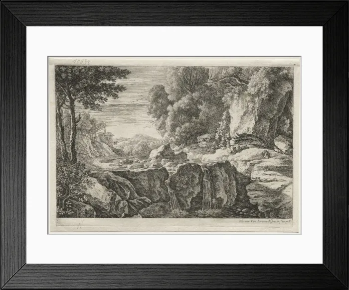 Framed Print : The Little Warterfall. Creator: Herman van Swanevelt (Dutch, c. 1600-1655) Framed Print : The Little Warterfall. Creator: Herman van Swanevelt (Dutch, c. 1600-1655)