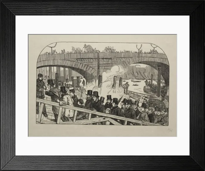 Framed Print : The Living Stream at London Bridge - Under the Bridge, 1863 Framed Print : The Living Stream at London Bridge - Under the Bridge, 1863