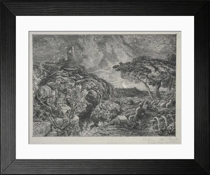 Framed Print : The Lonely Tower, 1879. Creator: Samuel Palmer (British, 1805-1881) Framed Print : The Lonely Tower, 1879. Creator: Samuel Palmer (British, 1805-1881)