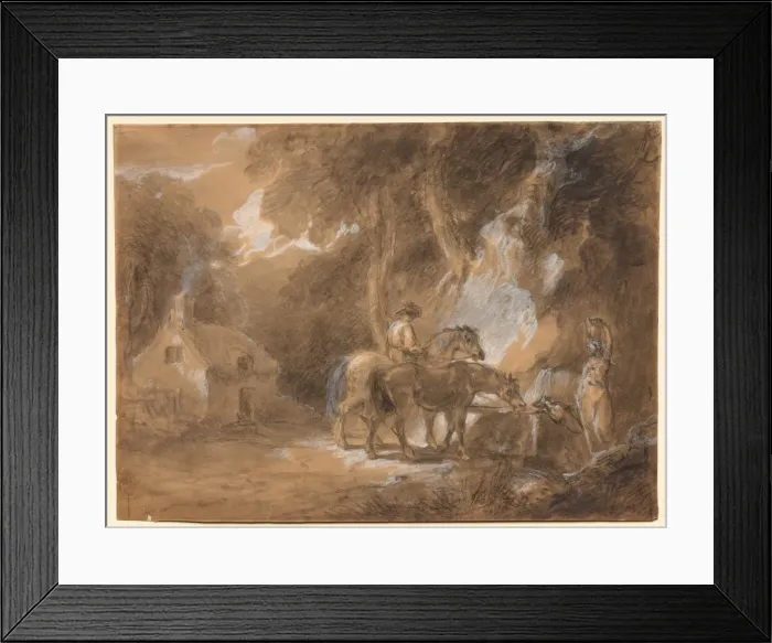 Framed Print : The Halt at the Spring. Creator: Thomas Barker (British, 1769-1847), attributed to Framed Print : The Halt at the Spring. Creator: Thomas Barker (British, 1769-1847), attributed to
