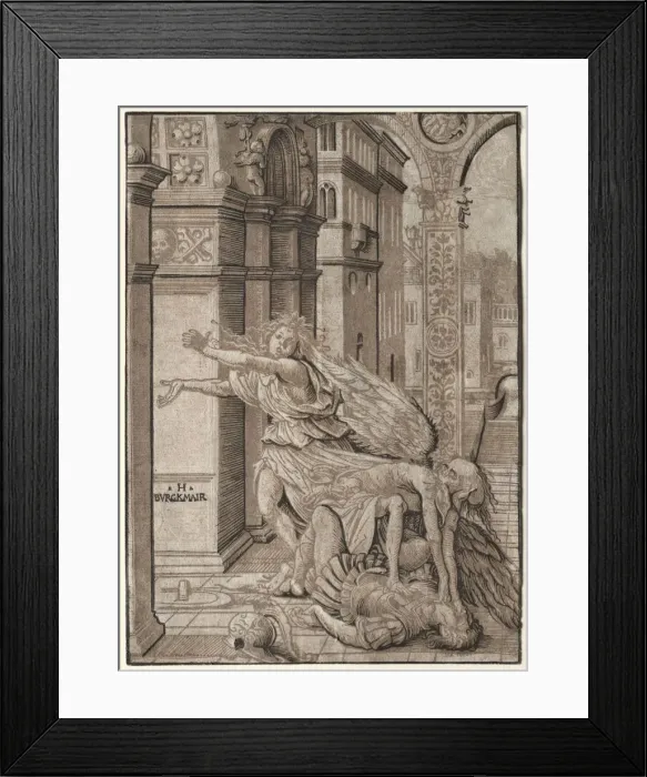 Framed Print : The Lovers Surprised by Death, 1510. Creator: Hans Burgkmair (German, 1473-1531) Framed Print : The Lovers Surprised by Death, 1510. Creator: Hans Burgkmair (German, 1473-1531)