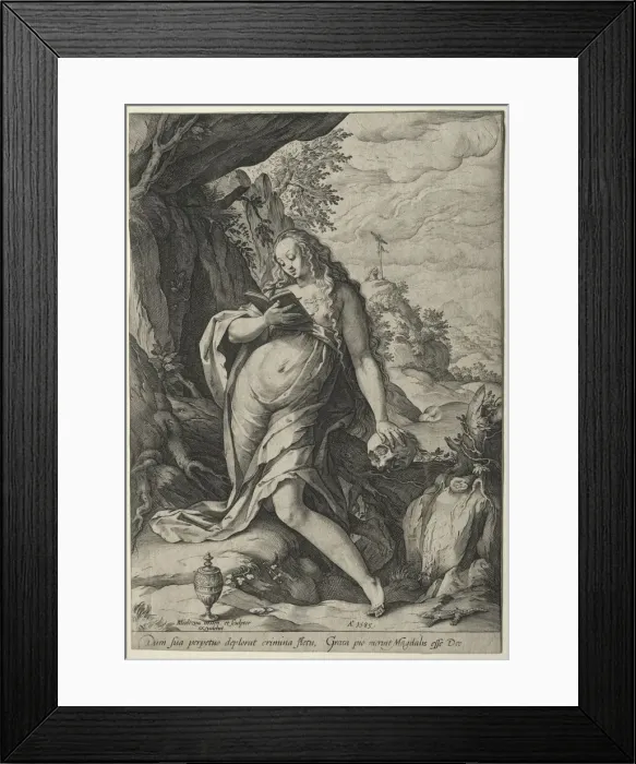 Framed Print : The Magdalen in Penance. Creator: Hendrick Goltzius (Dutch, 1558-1617) Framed Print : The Magdalen in Penance. Creator: Hendrick Goltzius (Dutch, 1558-1617)