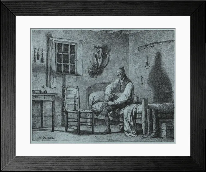 Framed Print : The Man-Servant of Limier Rising from Bed, c. 1818. Creator: Horace Vernet (French, 1789-1863) Framed Print : The Man-Servant of Limier Rising from Bed, c. 1818. Creator: Horace Vernet (French, 1789-1863)