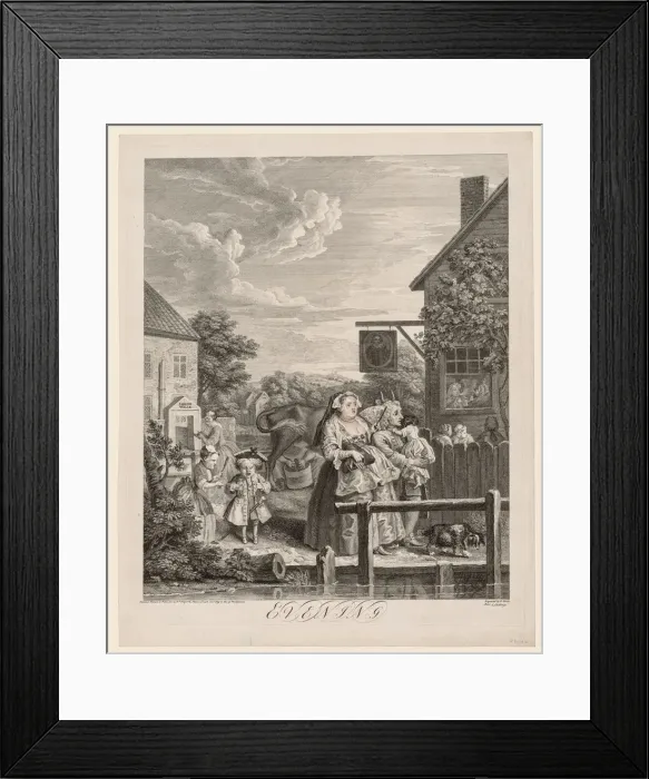Framed Print : The Four Times of Day: Evening, 1738. Creator: William Hogarth (British, 1697-1764) Framed Print : The Four Times of Day: Evening, 1738. Creator: William Hogarth (British, 1697-1764)