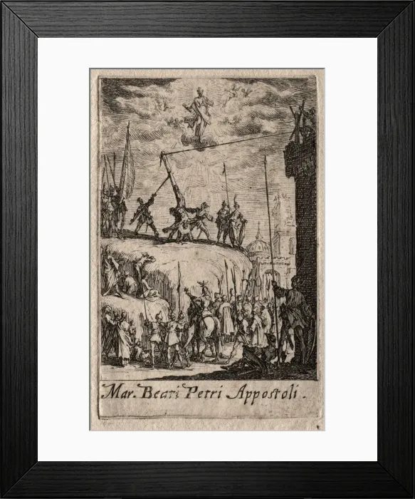 Framed Print : The Martyrdom of the Apostles: St. Peter. Creator: Jacques Callot (French, 1592-1635) Framed Print : The Martyrdom of the Apostles: St. Peter. Creator: Jacques Callot (French, 1592-1635)