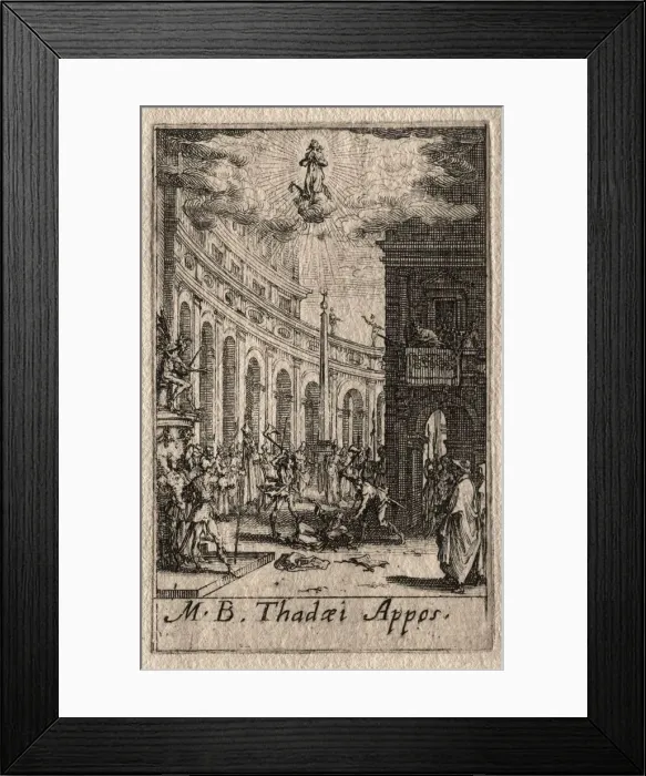 Framed Print : The Martyrdom of the Apostles: St. Thaddeus. Creator: Jacques Callot (French, 1592-1635) Framed Print : The Martyrdom of the Apostles: St. Thaddeus. Creator: Jacques Callot (French, 1592-1635)