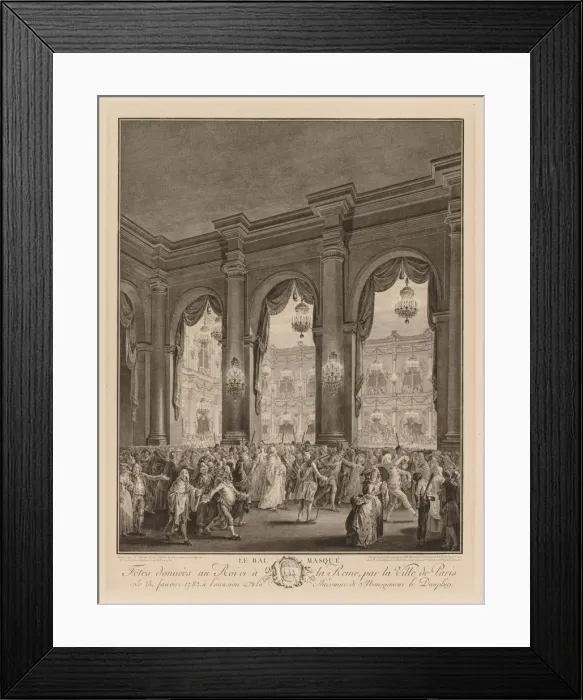 Framed Print : The Masked Ball, 1782. Creator: Jean-Michel the Younger Moreau (French, 1741-1814)