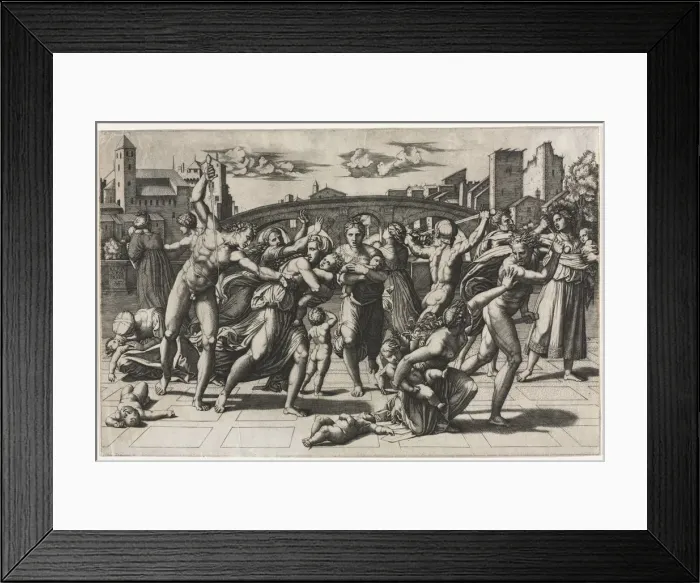 Framed Print : The Massacre of the Innocents (Without the Fir Tree), c. 1513-1515. Creator: Marcantonio Raimondi Framed Print : The Massacre of the Innocents (Without the Fir Tree), c. 1513-1515. Creator: Marcantonio Raimondi