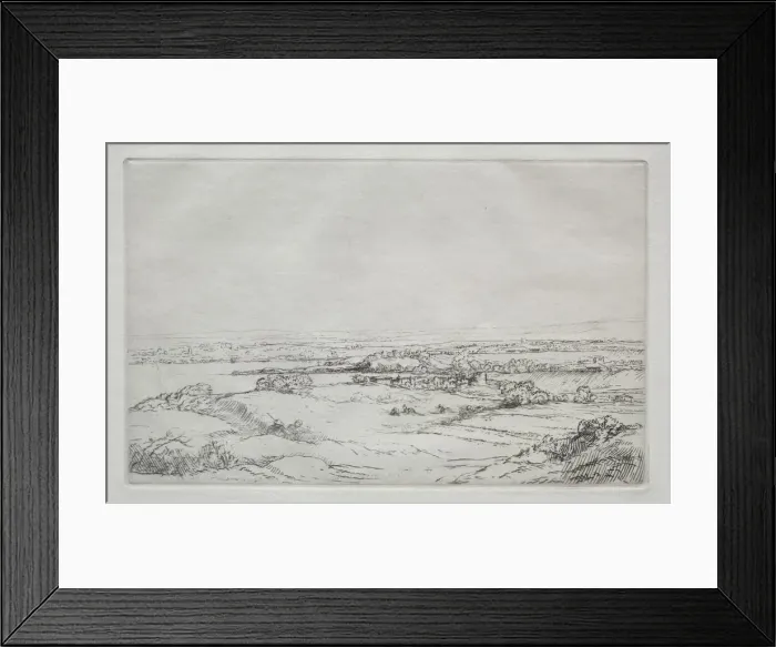 Framed Print : The Meadow near the Lake (La Plaine Pres Du Lac). Creator: Alphonse Legros (French Framed Print : The Meadow near the Lake (La Plaine Pres Du Lac). Creator: Alphonse Legros (French
