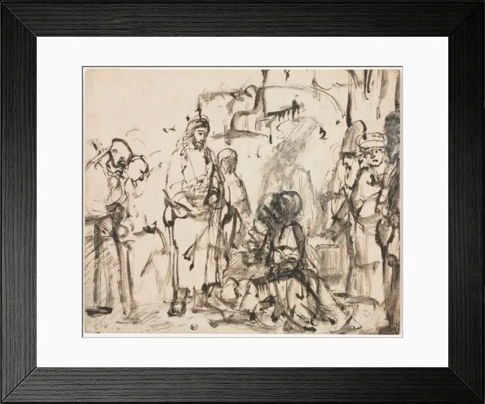 Framed Print : The Meeting of Christ with Martha and Mary after the Death of Lazarus, c. 1662-65 Framed Print : The Meeting of Christ with Martha and Mary after the Death of Lazarus, c. 1662-65