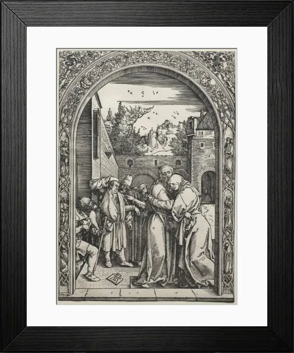 Framed Print : The Meeting of Joachim and Anna at the Golden Gate, 1504. Creator: Albrecht Dürer (German Framed Print : The Meeting of Joachim and Anna at the Golden Gate, 1504. Creator: Albrecht Dürer (German