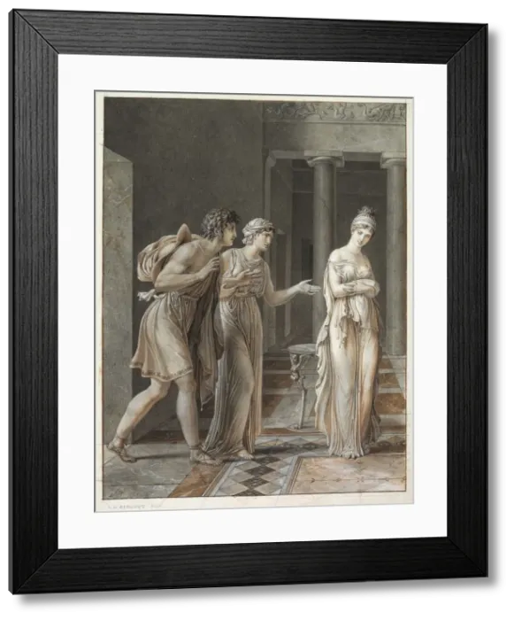 Framed Print : The Meeting of Orestes and Hermione, c. 1800. Creator: Anne-Louis Girodet de Roucy-Trioson (French Framed Print : The Meeting of Orestes and Hermione, c. 1800. Creator: Anne-Louis Girodet de Roucy-Trioson (French