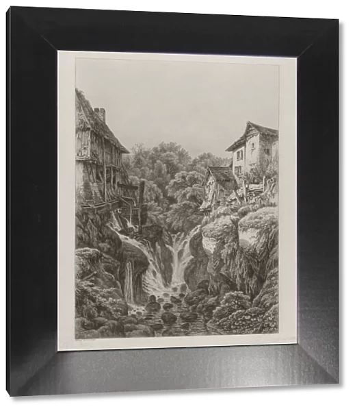 The Mill and Waterfall of Gresy near Aix-les-Bains, 1856. Creator: Eugene Blery (French