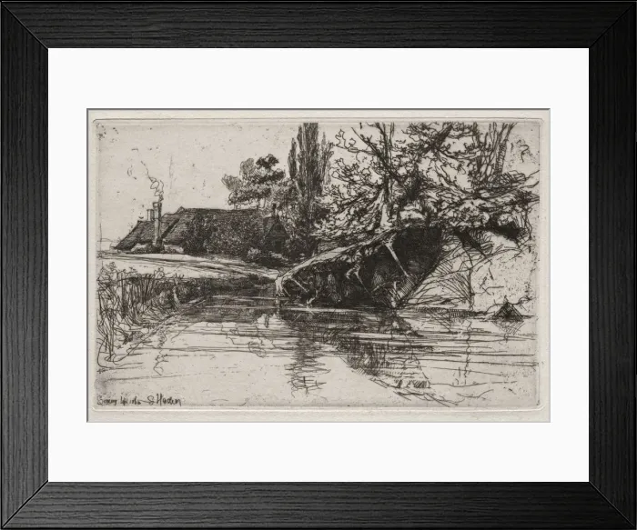 Framed Print : The Moat House, 1865. Creator: Francis Seymour Haden (British, 1818-1910) Framed Print : The Moat House, 1865. Creator: Francis Seymour Haden (British, 1818-1910)