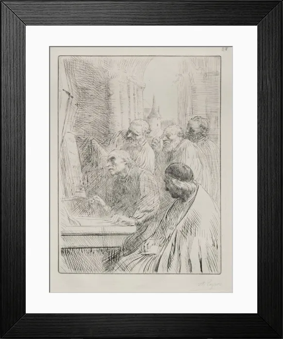 Framed Print : The Monks in Church. Creator: Alphonse Legros (French, 1837-1911) Framed Print : The Monks in Church. Creator: Alphonse Legros (French, 1837-1911)
