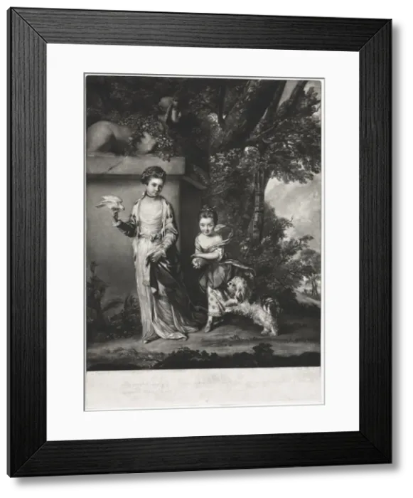 Framed Print : The Ladies Amabel and Mary Jemima Yorke, c. 1761. Creator: Edward Fisher (British, 1722-1785)