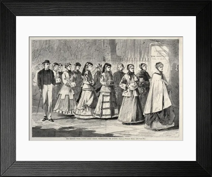 Framed Print : The Morning Walk - Young Ladies School Promenading the Avenue, 1868. Creator: Winslow Homer Framed Print : The Morning Walk - Young Ladies School Promenading the Avenue, 1868. Creator: Winslow Homer