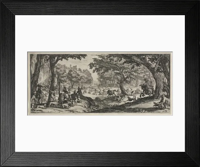 Framed Print : The Large Hunt, 1619. Creator: Jacques Callot (French, 1592-1635) Framed Print : The Large Hunt, 1619. Creator: Jacques Callot (French, 1592-1635)