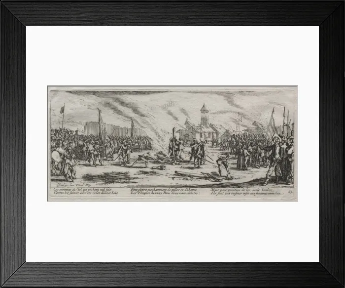 Framed Print : The Large Miseries of War: Burning at the Stake, 1633. Creator: Jacques Callot (French, 1592-1635) Framed Print : The Large Miseries of War: Burning at the Stake, 1633. Creator: Jacques Callot (French, 1592-1635)