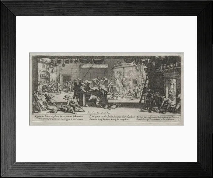 Framed Print : The Large Miseries of War: Pillaging, 1633. Creator: Jacques Callot (French, 1592-1635) Framed Print : The Large Miseries of War: Pillaging, 1633. Creator: Jacques Callot (French, 1592-1635)